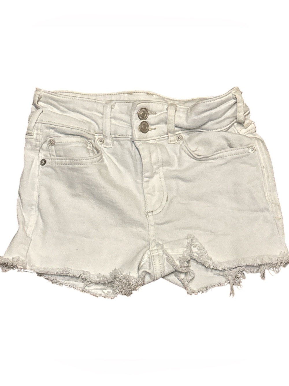 We the Free Women's White Distressed Denim Shorts 25